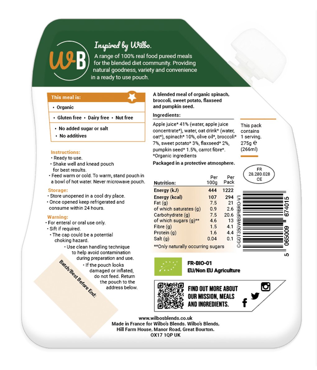 Cuisson aux épinards, brocolis et patates douces bio x 6