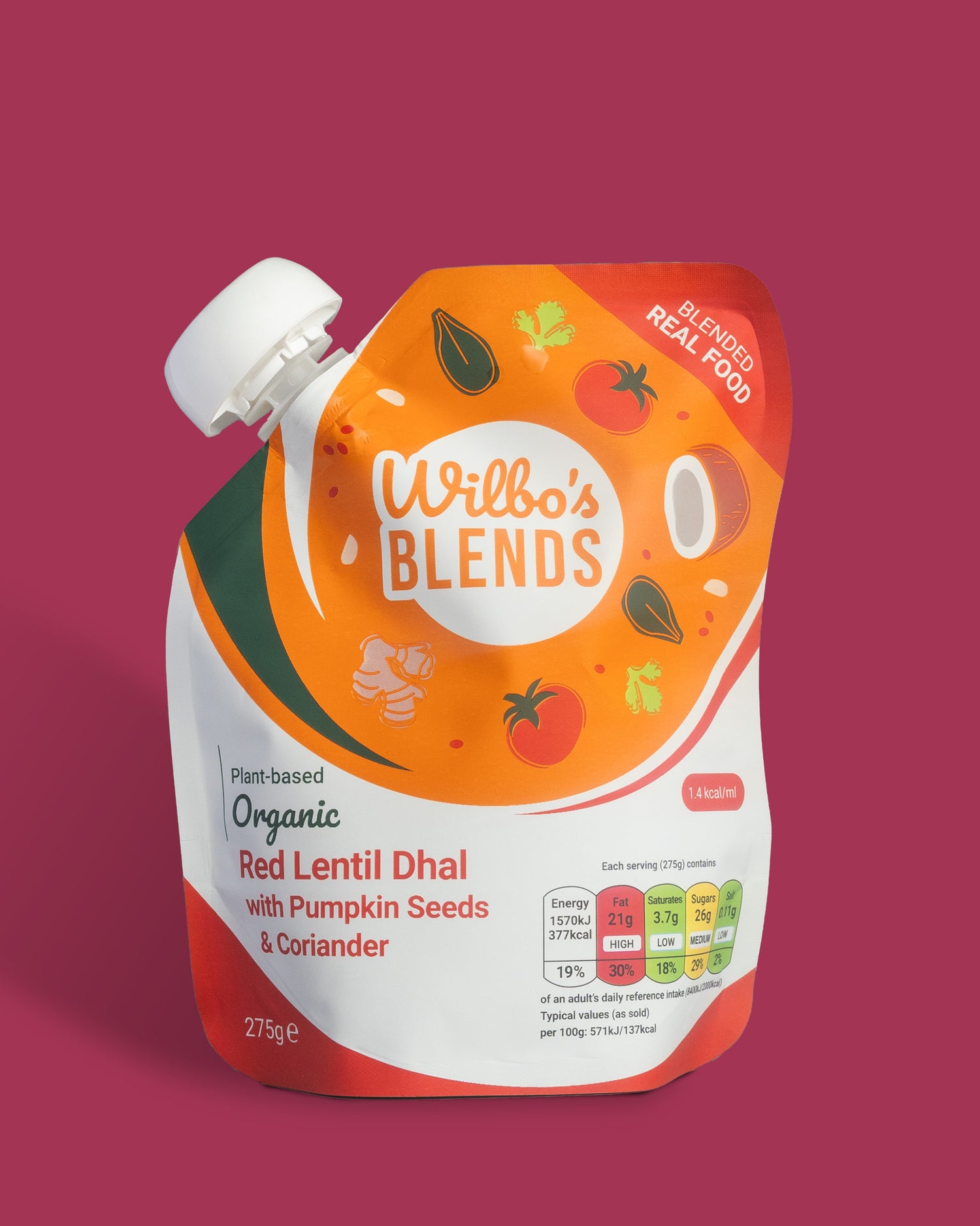 Organic Red Lentil Dhal with Pumpkin Seeds &amp; Coriander x 6